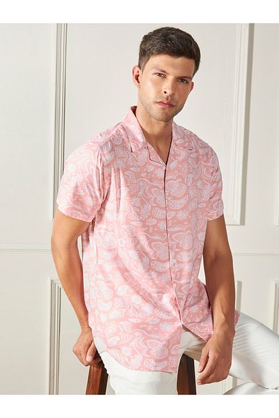 Dennis Lingo By Styli Paisley Print Casual Shirt with Button Placket