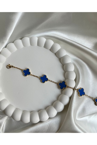 Aksesuar 5 قطعة سوار الذهب الأزرق البرسيم الصلب