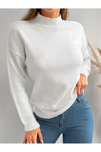 ATEMODAA WOMEN'S HALF FISHER KNIT SWEATER