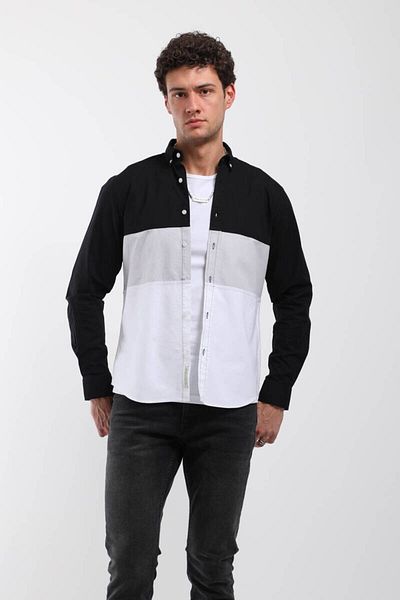 Keep Out Men's Piece Long Sleeve Shirt Black