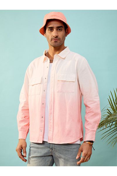 Mascln Sassafras By Styli Ombre Regular Fit Shirt with Flap Pocket