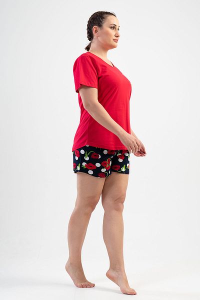 VİENETTA Set de pijamale pentru damă de mărime mare cu pantaloni scurți - mânecă scurtă