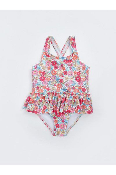 LC Waikiki Strappy Printed Swimsuit for Baby Girl