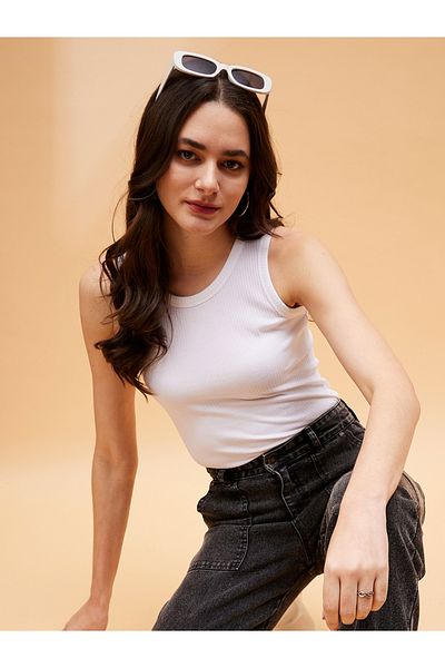 Sassafras By Styli Ribbed Round Neck Tank