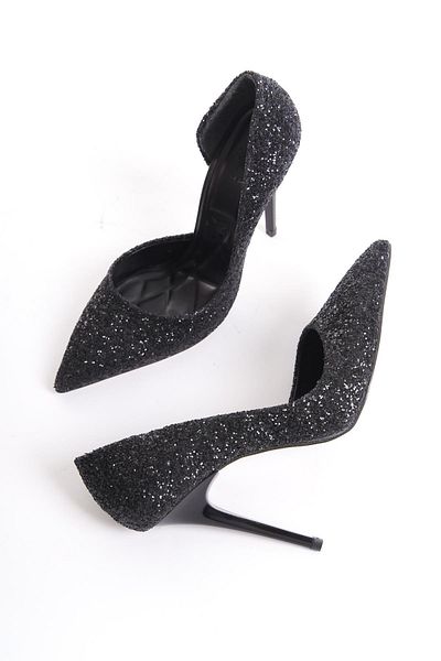 Modabuymus Black Sesa Stiletto - High Thin Heeled Evening Dress Shoes
