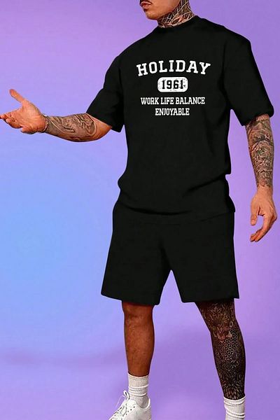 DAXİS Sportwear Company Σετ φόρμας - εμπριμέ μπλουζάκι και σορτς