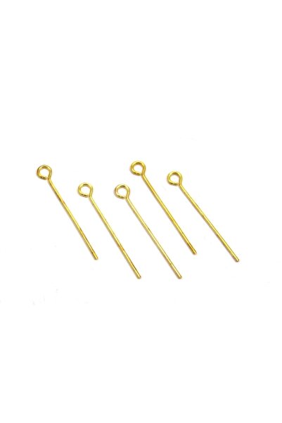 yfhobi 30 Adet - 30 Mm Sarı Kaplama Halkalı Takı Çivisi, Bijuteri Halkalı Iğne