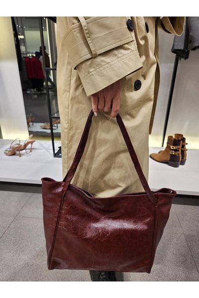 Mercan Stores Women's Burgundy Multi-Useful Vintage Look Classic Shoulder Bag