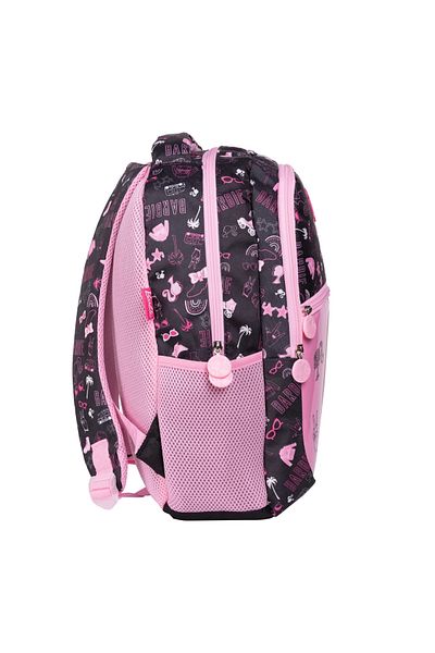 WİGGLE Barbie Large Size 3 Compartments Black-Pink Children's School Backpack