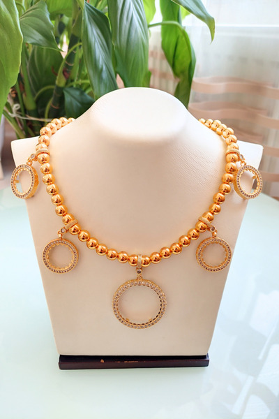 TwinsCollection Tamlı Altın Uyumlu 10mm 5'i Bir Yerde Kolye - Tamlı Beşi Bir ...