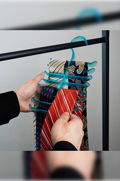 SİLVERLAND Kravat Askısı 16 Gözlü Renkli Çok Katlı Dolap Askılığı