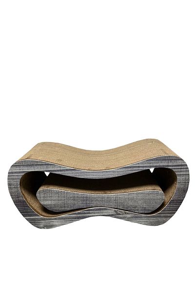 Lazy Paws Set of 2 - Cat Scratching Sofa – Cardboard Cat Scratching – Horizontal Scratching - Anthracite Wood Pattern