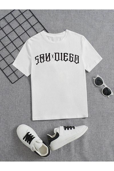 VASK Unisex Comfortable Cotton Printed White Children's T-shirt