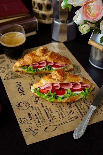 loyderlena Patterned Oil Paper Presentation Paper| 40 Pieces| Food Packaging| Runner