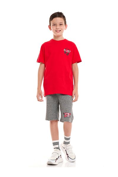 Victor and Jane By Styli Back Graphic Print T-Shirt & Shorts Set