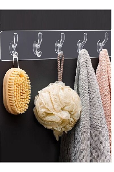 BAYSA TAYEM Silikon Şeffaf Yapışkan Banyo, Mutfak Askı