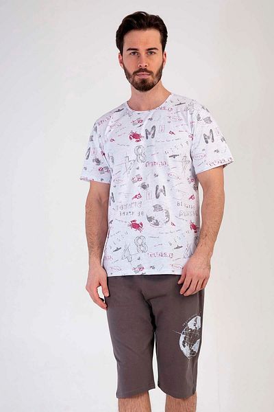 VİENETTA Ανδρικό σετ πιτζάμες με κοντό μανίκι Capri Pocket - 212272