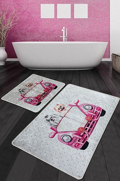 Chilai Home 2-Piece Dogs Bath Mat Djtbanyo Set