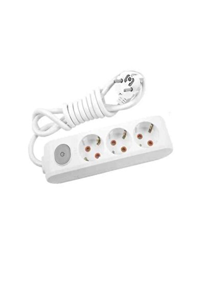 VİKO Anahtarlı Topraklı 3'lü Grup Priz 2mt