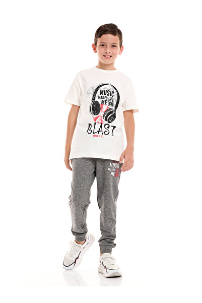 Victor and Jane By Styli Music Blast Graphic T-Shirt & Joggers Set