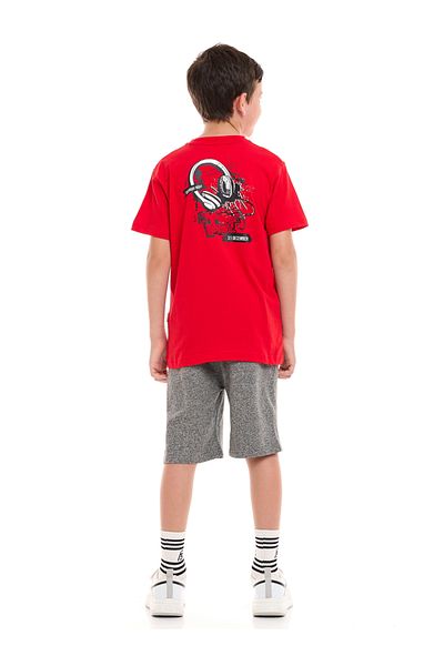 Victor and Jane By Styli Back Graphic Print T-Shirt & Shorts Set
