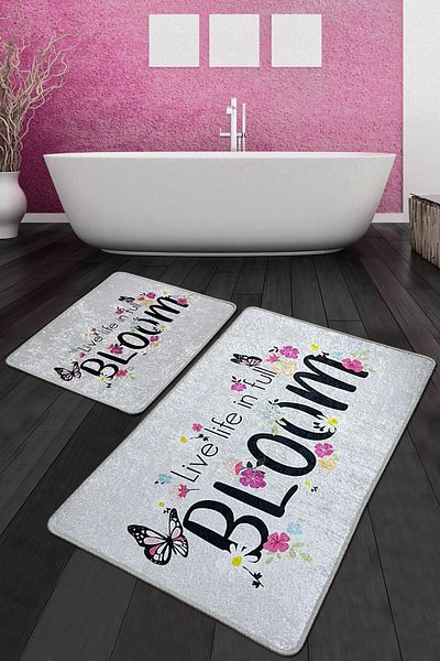 Chilai Home Bloom Bathroom Rug Set of 2 Djtbanyo