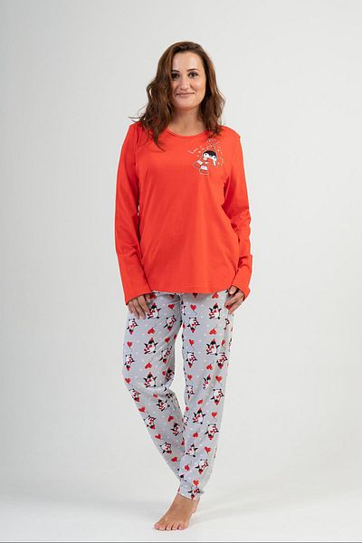 VİENETTA Long Sleeve Large Size Women's Pajamas Set - 206011