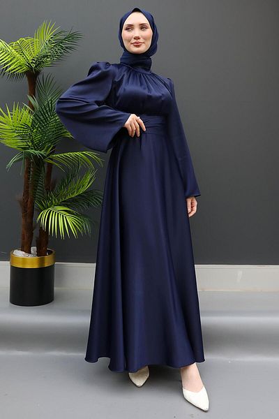 GİZ AGİYİM Φόρεμα Navy Blue Nazlı Hijab