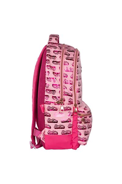WİGGLE Shiny Patterned Wiggle Barbie - Large Size Children's School Backpack with 3 Compartments Pockets, Pink