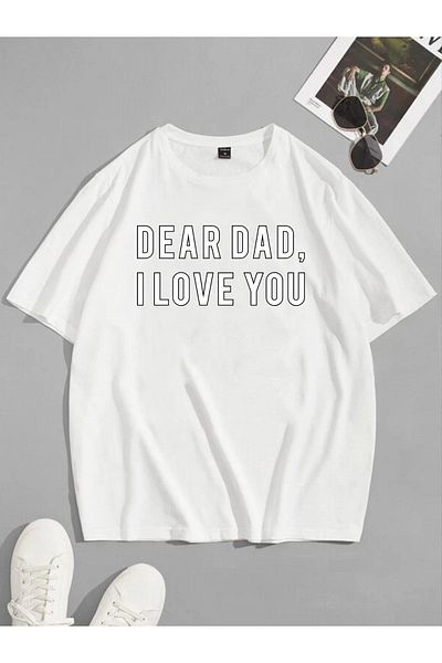 VASK Unisex DEAR DAD Μπλουζάκι με στάμπα Oversize
