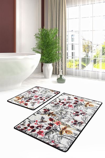 Chilai Home Bathroom Rug and Mat Set (2 Pieces) Djtbanyo