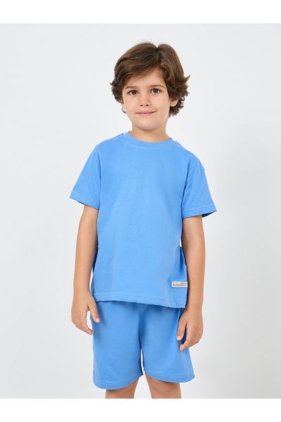 Styli Solid Round Neck T-Shirt & Shorts Set