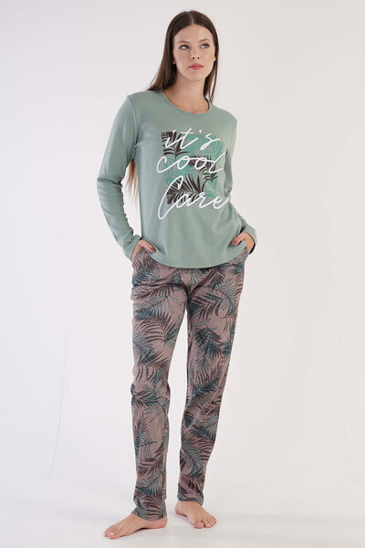 VİENETTA Women's Interlock Cotton Pajama Set - 304145