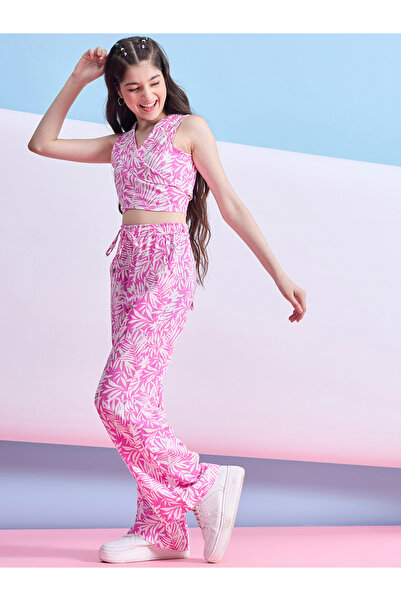 Stylo Bug By Styli V Neck Printed Wrap Top & Pants Set