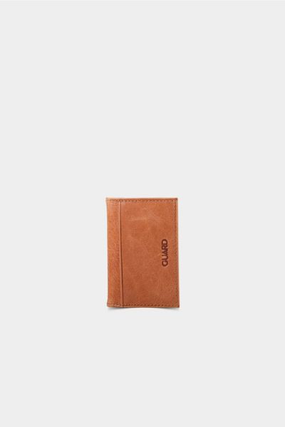 GUARD Unisex Antique Tan Leather Card Holder