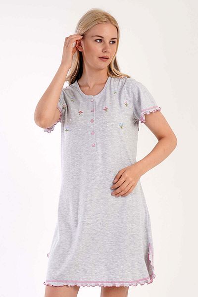 VİENETTA Women's Short Sleeve Nightgown - 305101   Model