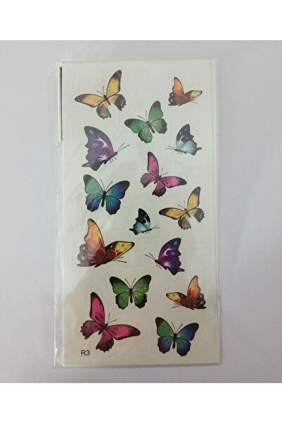 entrend Renkli Kelebekler Geçici Dövme Tattoo