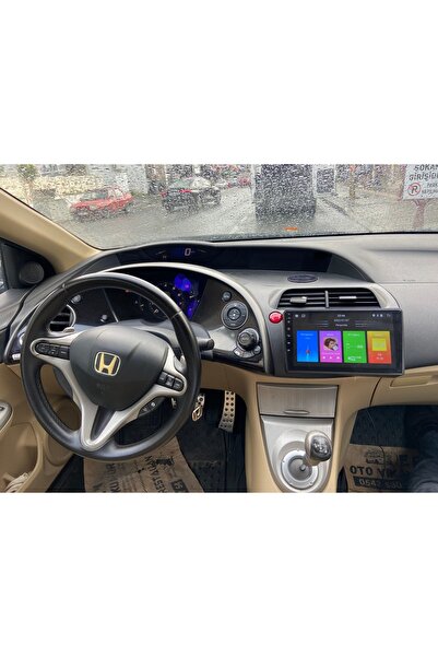 navicars HONDA CİVİC HATCHBACK ANDROİD CARPLAY MULTİMEDYA 4 RAM 64 HAF. QLED ...