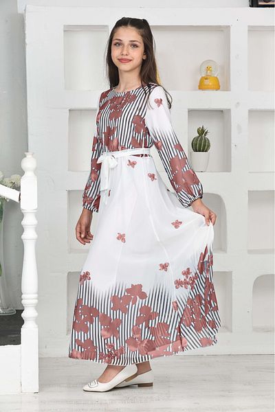 Joui Co Rochie lungă din șifon pentru fetiță 14-18 ani