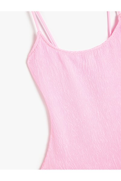 Koton X - Μαγιό με υφή Slim Fit, λαιμόκοψη U και λεπτές τιράντες με επένδυση