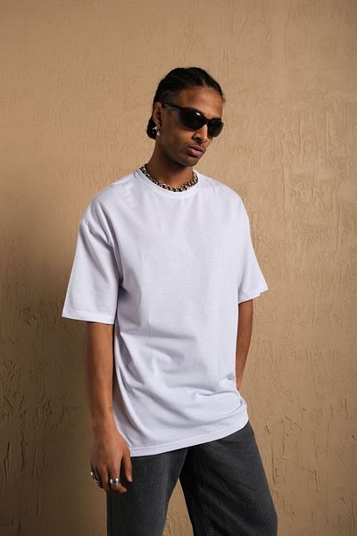 VASK Unisex 100% βαμβακερό ύφασμα πικέ Boyfriend μονόχρωμο μπλουζάκι