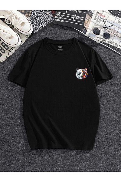 MODADEER Unisex πολύχρωμο μπλουζάκι Panda Oversize