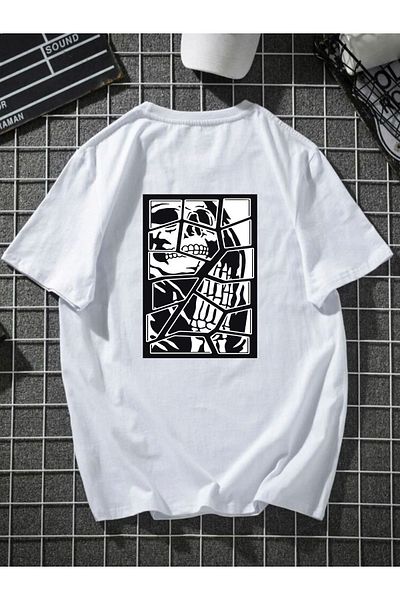 MODADEER Μπλουζάκι Unisex με στάμπα με σκελετό Oversize