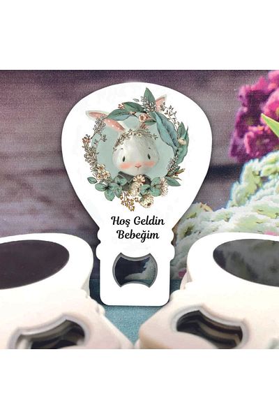Ege ajans 10 Balloon Shaped Baby Opener Magnets - with Card and Gelatin