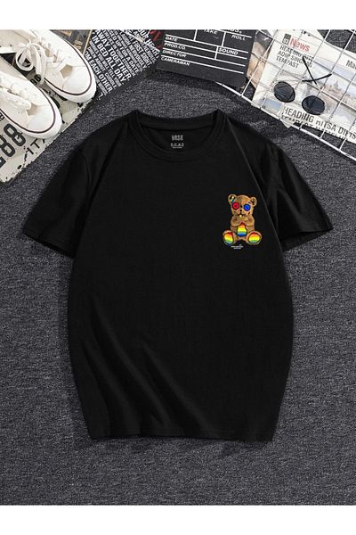 MODADEER Unisex πολύχρωμο μπλουζάκι αρκουδάκι Oversize