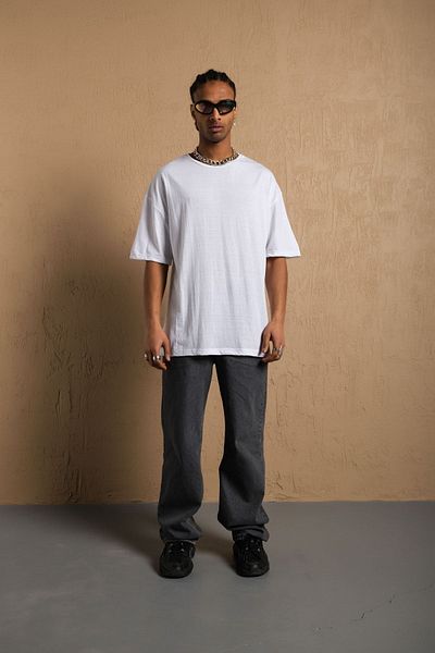 VASK Unisex 100% βαμβακερό πλεκτό μπλουζάκι Boyfriend Crew Neck