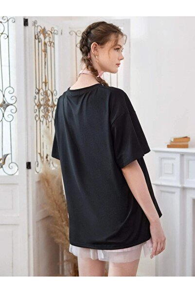 VASK Tricou oversize cu imprimeu ANIME ROZ unisex