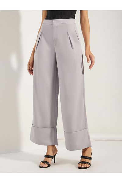 Styli Textured Wide Leg Ankle Length Pants