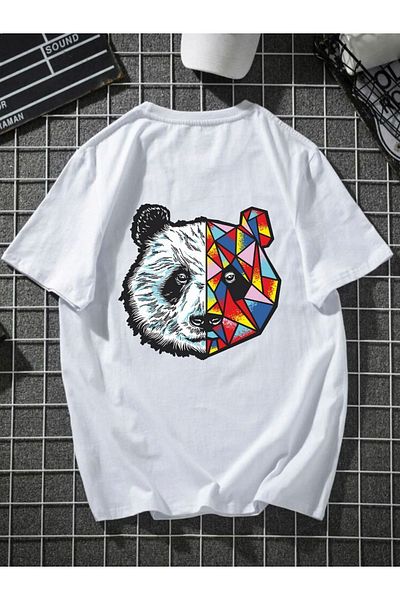 MODADEER Unisex πολύχρωμο μπλουζάκι Panda Oversize