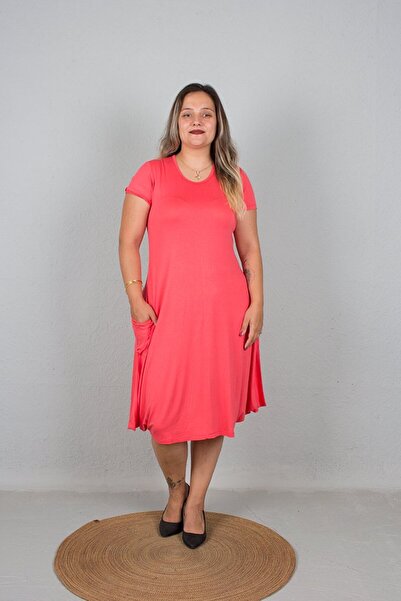 Truva XXL Γυναικεία Ρούχα - Φόρεμα Μοντέλο Φαρδύ Μεγάλου Μεγέθους